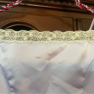 Elegant Lavender & Lace Trim Satin Formal Girls Dress